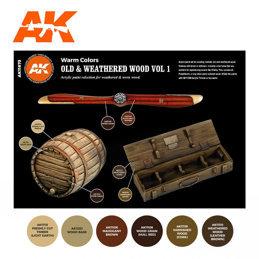 Acrylics 3GEN sets :Old & Weathered Wood Vol. 1