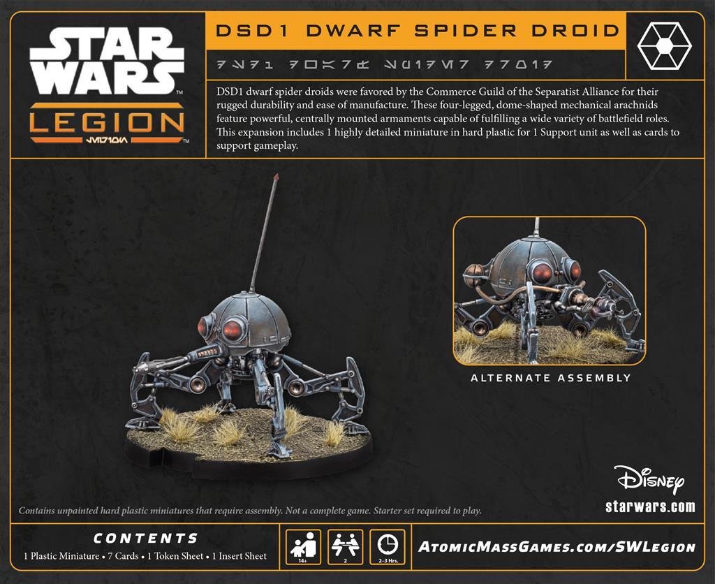 Star Wars Légion : Dwarf Spider Droid / Droïde Araignée Nain (Réédition)