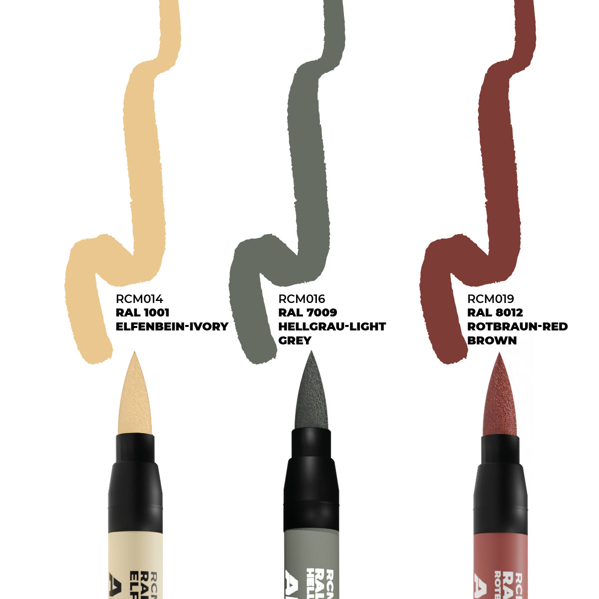 AK.Real.Colors.markers : GERMAN TANKS INTERIOR COLORS - SET 3 REAL COLORS MARKERS