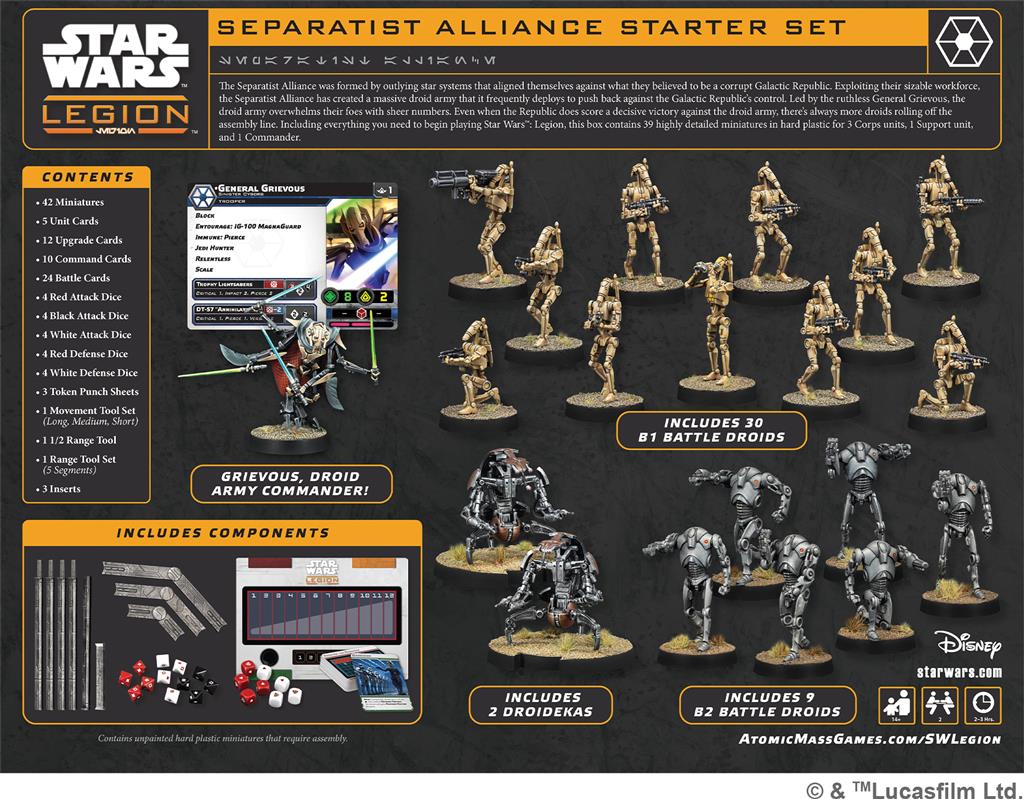 Star Wars Légion : Rebel Separatist Alliance Starter Set (Boîte de Démarrage)