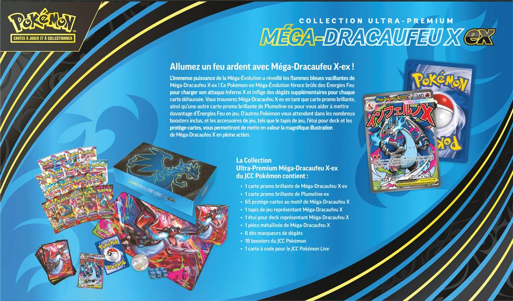 Pokémon : Coffret Ultra Premium Collection ex 25 Méga Dracaufeu X Ex (Limité à un exemplaire par client)(EN STOCK)