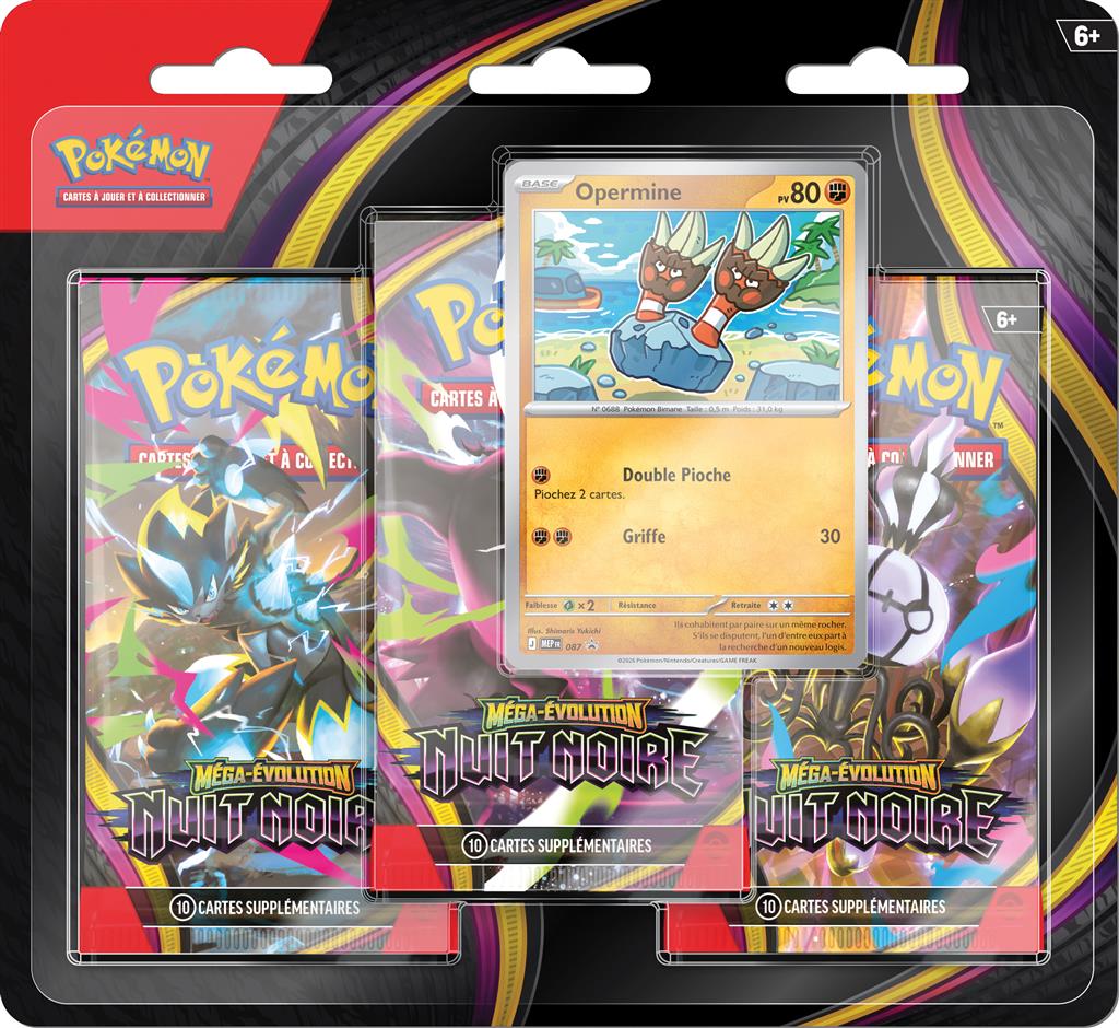 Pokémon ME05 - Nuit noire - Pack 3 boosters en Francais  (Un seul exemplaire par personne et par foyer) (Copie)