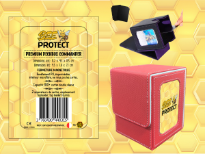 DeckBox Commander Premium ROUGE-BLANC Beeprotect