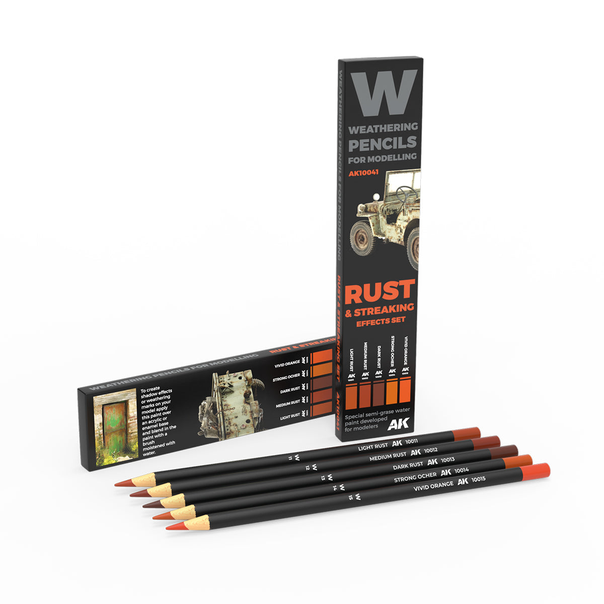 WATERCOLOR PENCIL SET RUST AND STREAKING