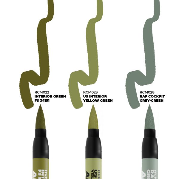 AK.Real.Colors.markers : WWII ALLIED AIRCRAFT COCKPIT COLORS - SET 3 REAL COLORS MARKERS