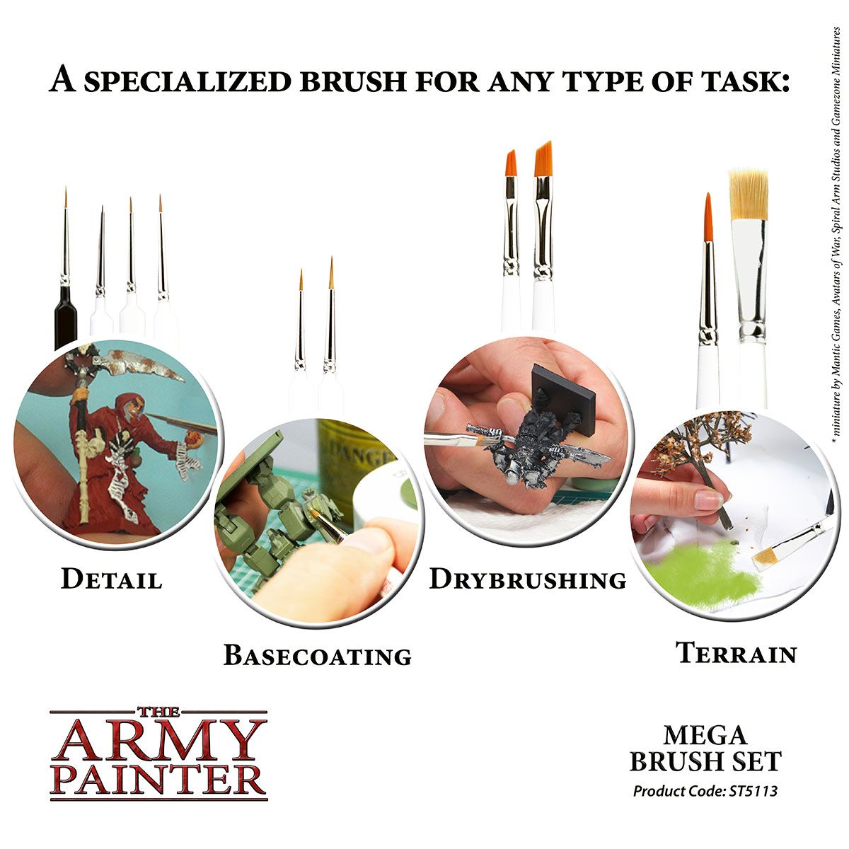 Army Painter - Pinceaux -  Mega Brush SetMega Brush Set (Pinceaux)