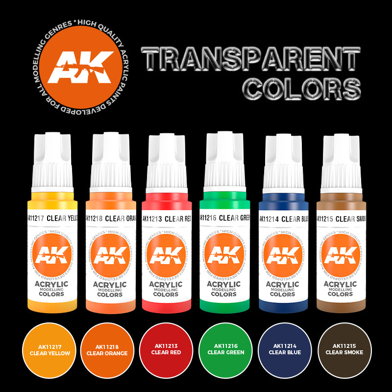 Acrylics 3GEN sets :Transparent Colors Set 3g