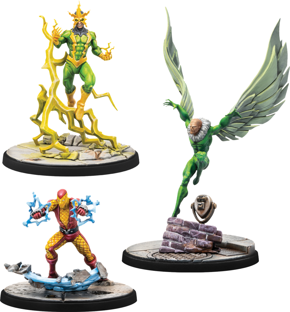 Marvel Crisis Protocol – Electro, Sandman, Shocker & Vulture (Pack de personnages)