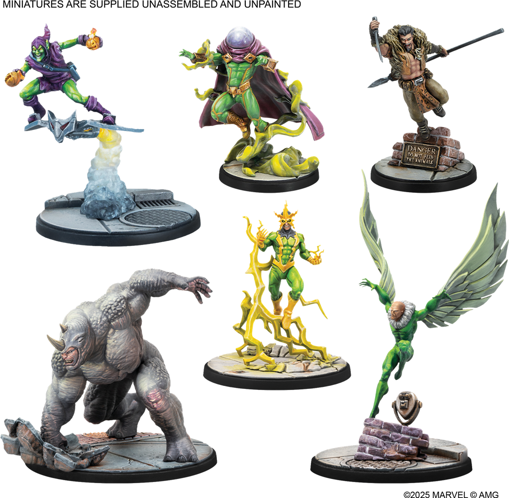 Marvel Crisis Protocol: Spider Foes Starter Set de base en Anglais (LIVRAISON GRATUITE)
