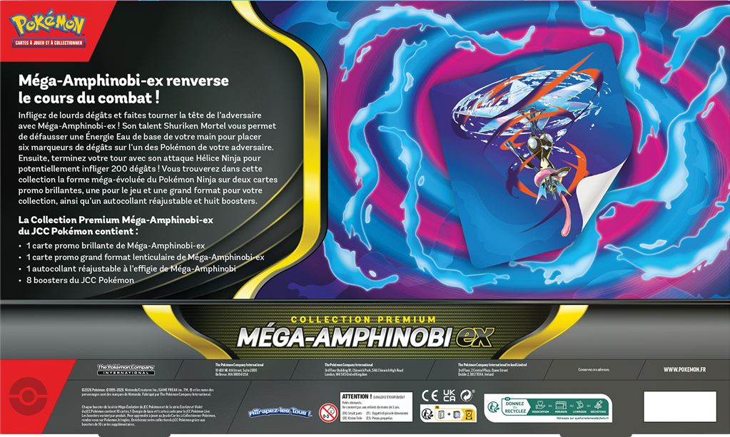 Pokémon : Coffret Premium (8b) Juillet 2026 Méga - Amphinobi ex (LIMITE A 2 EXEMPLAIRES MAXIMUM PAR CLIENT ET PAR FOYER)