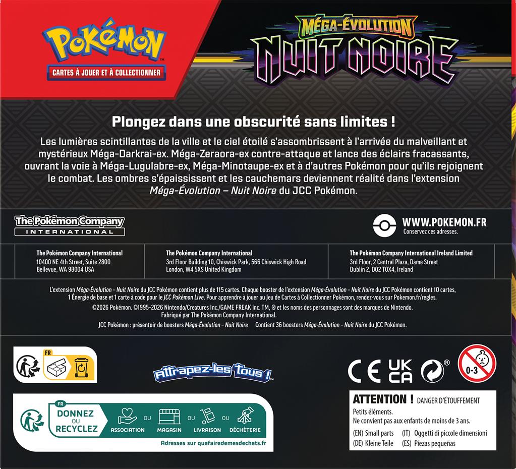 Pokémon ME05 - Nuit noire - Display de Boosters en Francais (Un seul exemplaire par personne et par foyer)