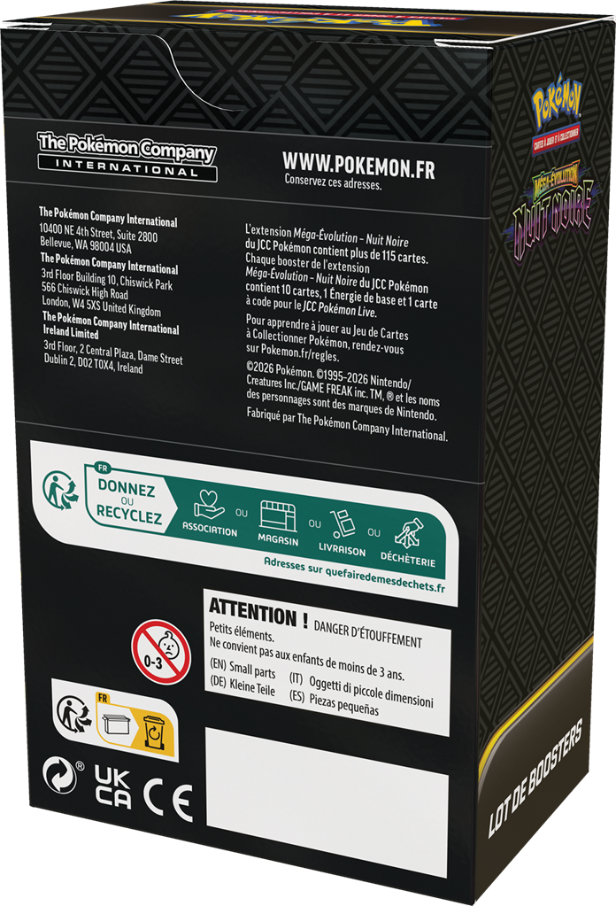Pokémon ME05 - Nuit noire - Bundle - 6 boosters en Francais  (Un seul exemplaire par personne et par foyer)