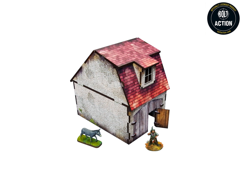 WW2 Normandy Coach House w. Chicken Coop PREPAINTED [28mm/1:56] NEW!